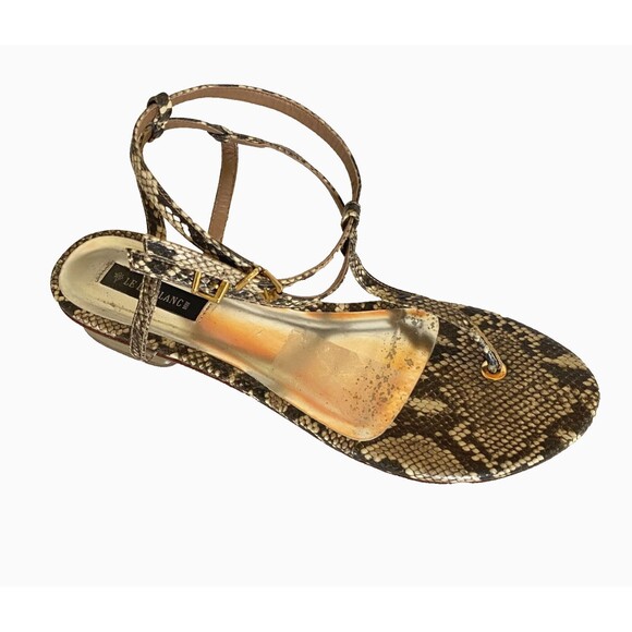 Le Lis Blanc Womens Sandals Flat Fashion Flip Flops Shoes Python print Size 39 - Picture 2 of 9